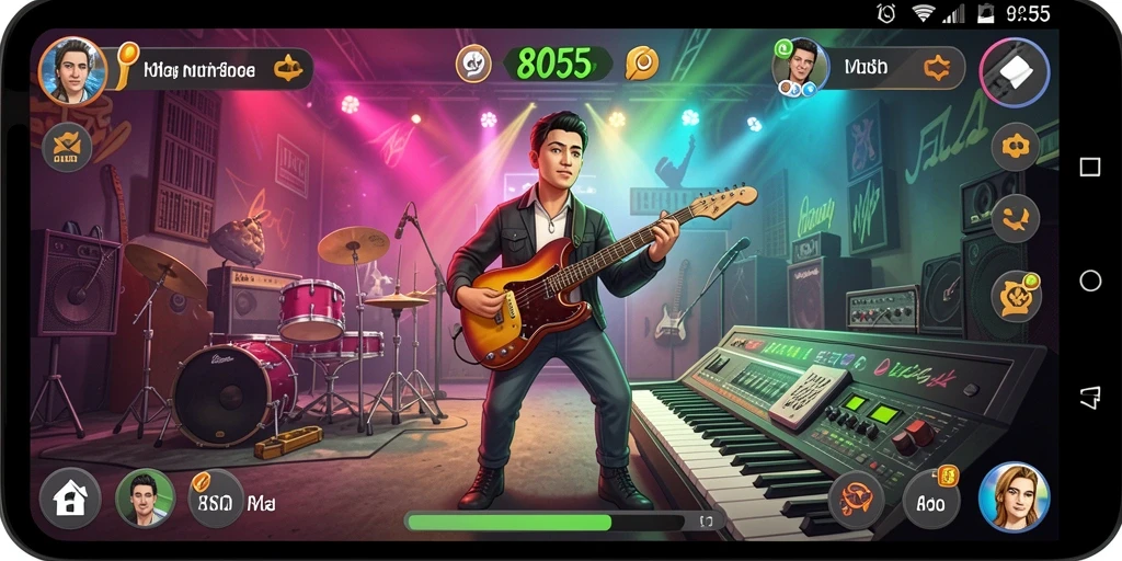 Tampilan gameplay menarik dari aplikasi musik 8055.