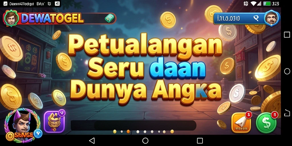 Screenshot gameplay DEWATOGEL yang menunjukkan tantangan petualangan angka.