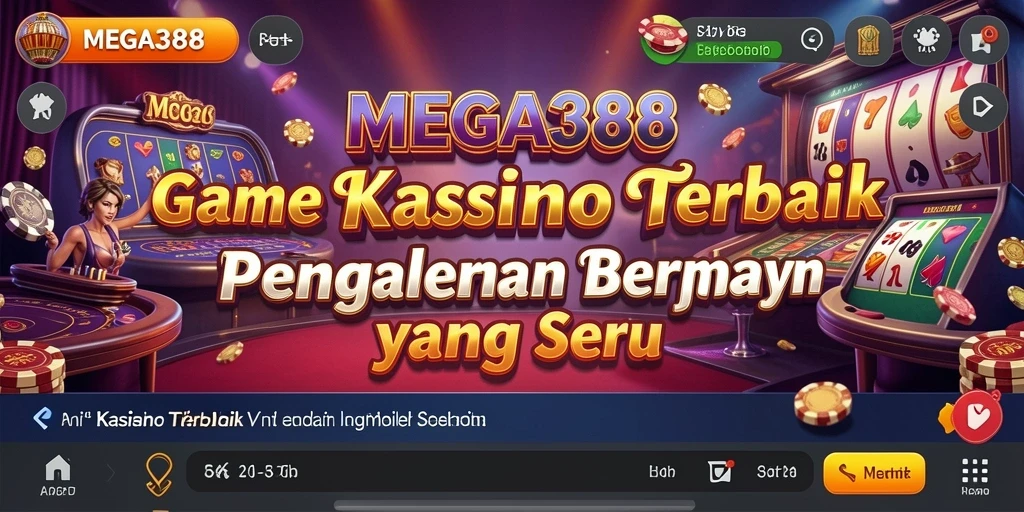 Screenshot utama MEGA388 menampilkan pengalaman bermain Kasino yang seru.