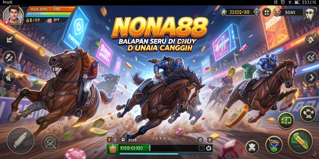 Screenshot NONA88 menampilkan balapan seru di trek yang menantang.