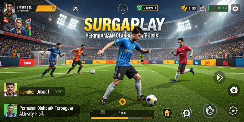 Tampilan utama SURGAPLAY dengan berbagai pilihan olahraga.